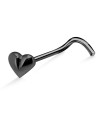 Mini Heart Silver Curved Nose Stud NSKB-835